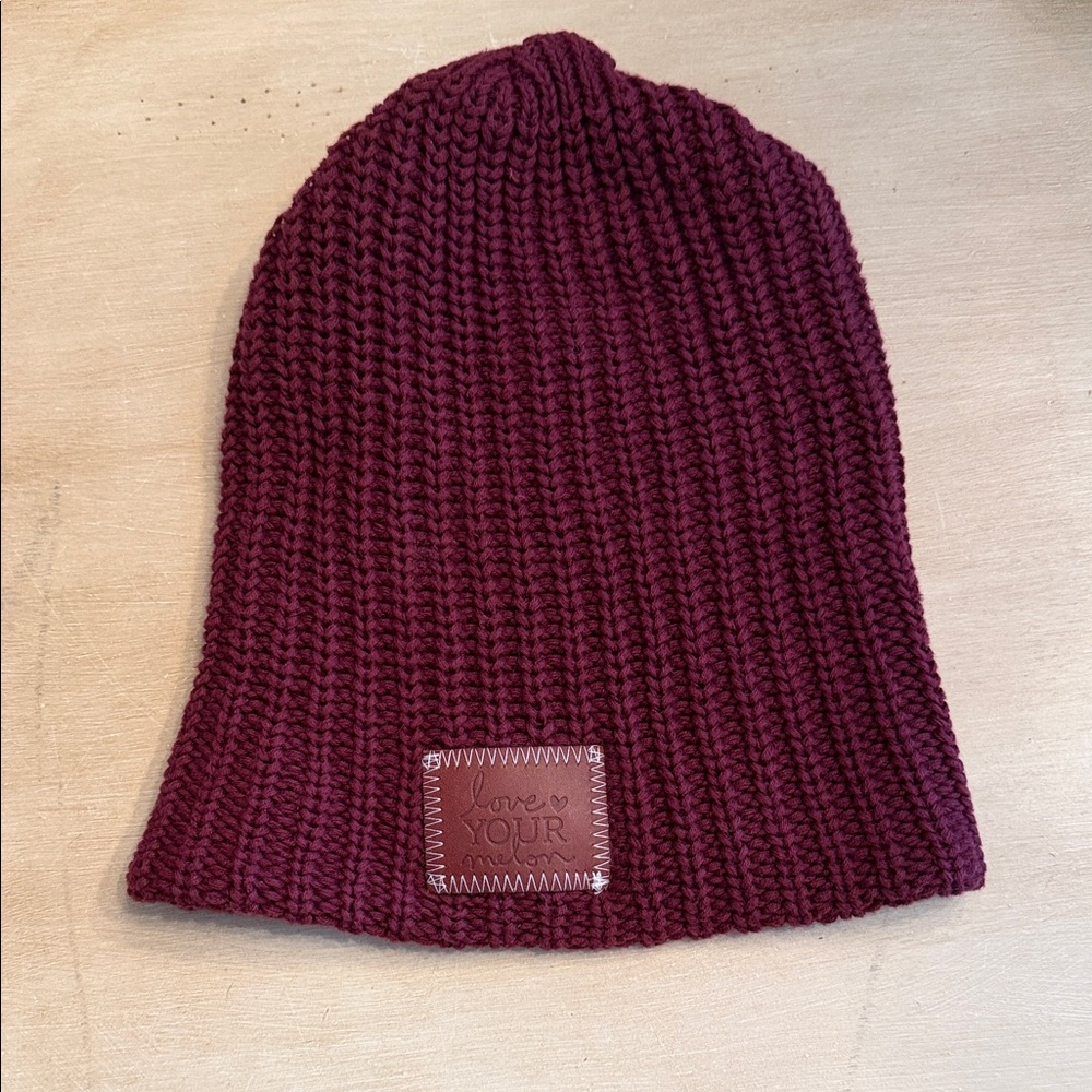 Love Your Melon Burgundy Knit Beanie